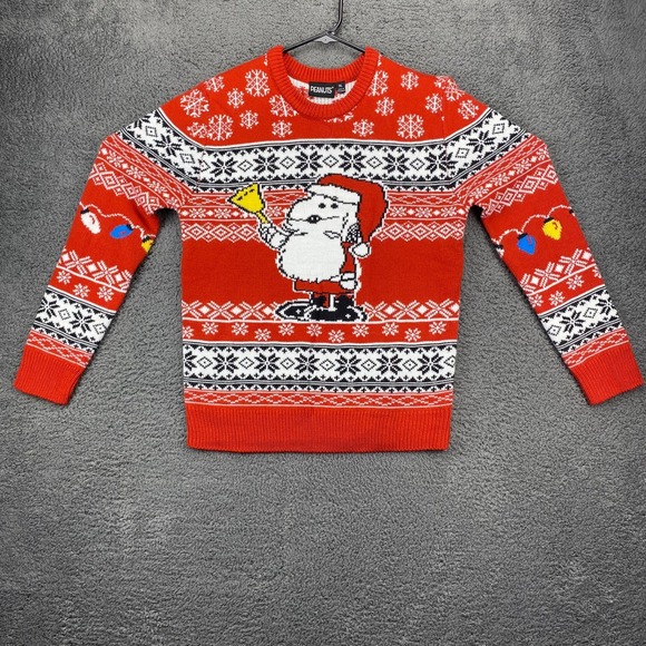 Peanuts‎ Santa Snoopy Ugly Christmas Sweater Holiday XL - Picture 1 of 11